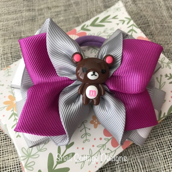 Very cute multiplayer hair bow clip/ elastic - Picture 2 of 4